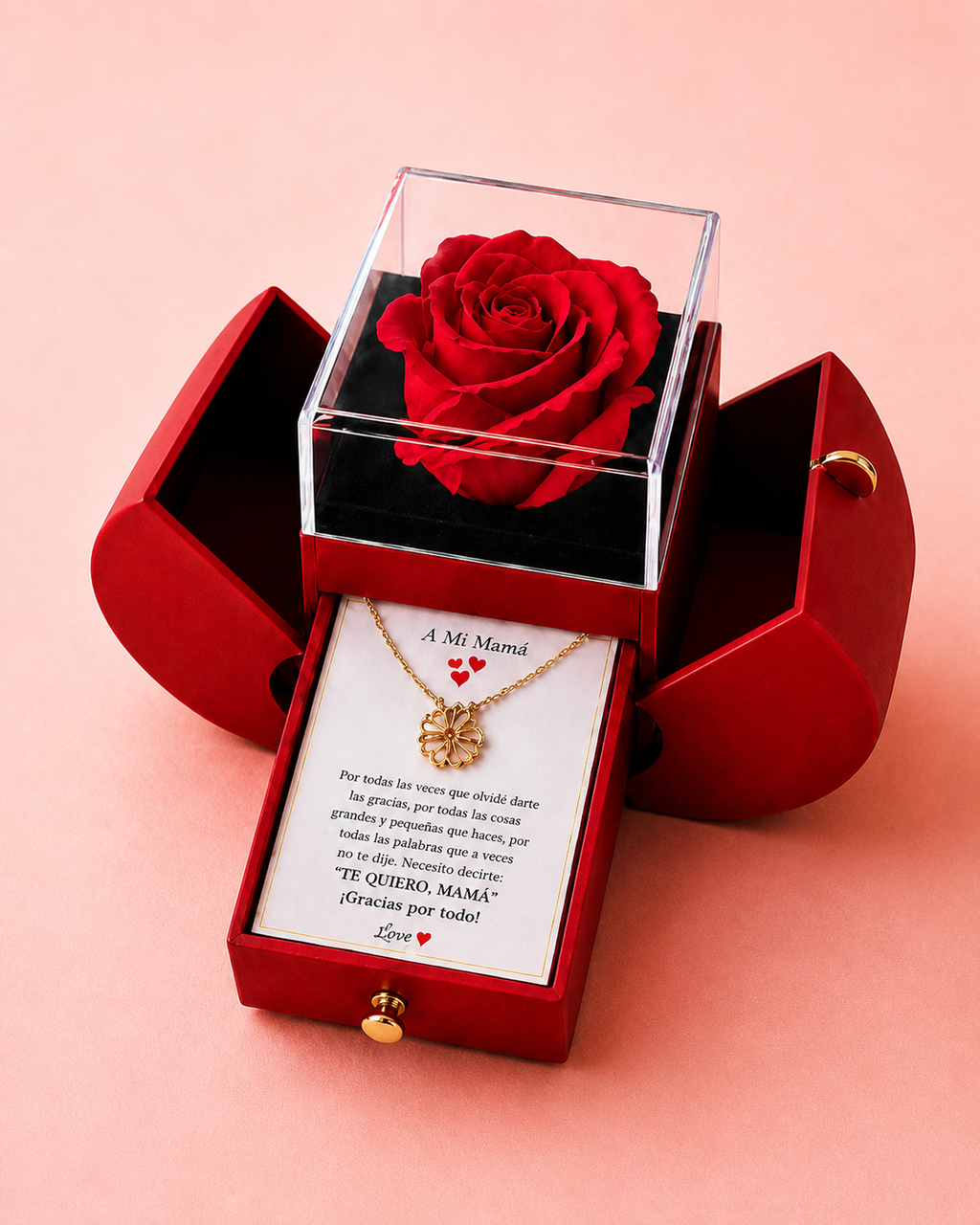 Regalo especial - Rosa eterna y collar.
