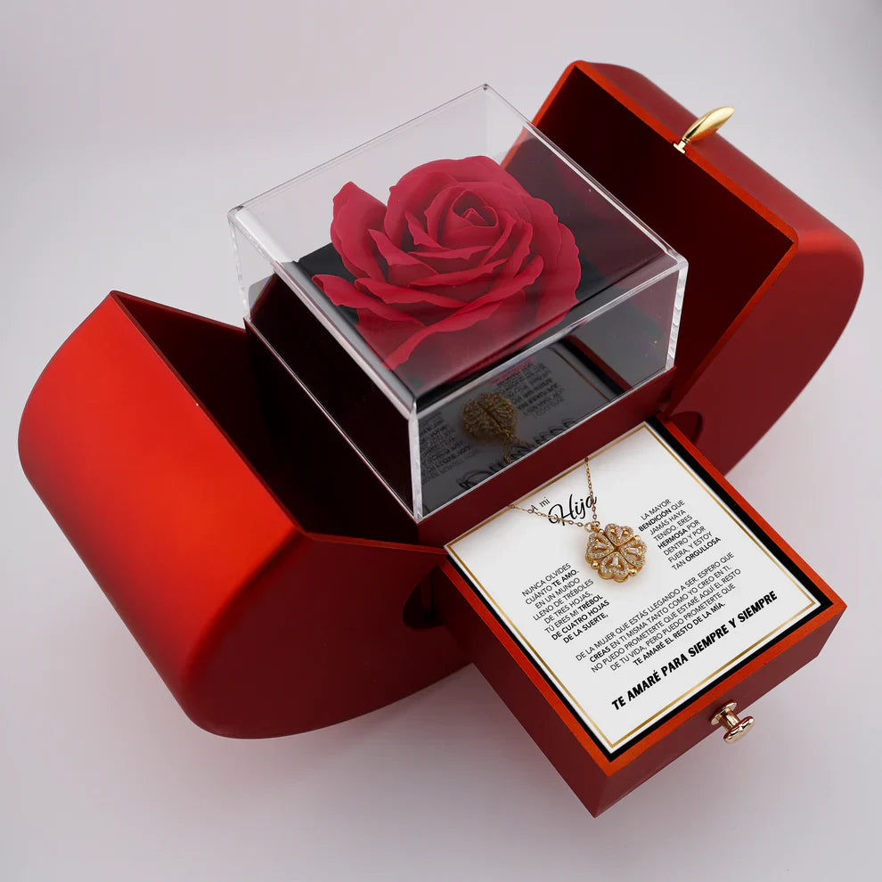 Regalo especial - Rosa eterna y collar.