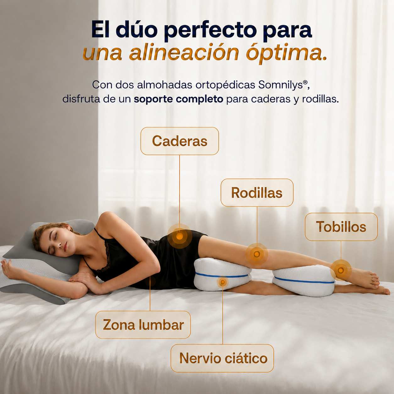 Almohada relajante ortopédica piernas